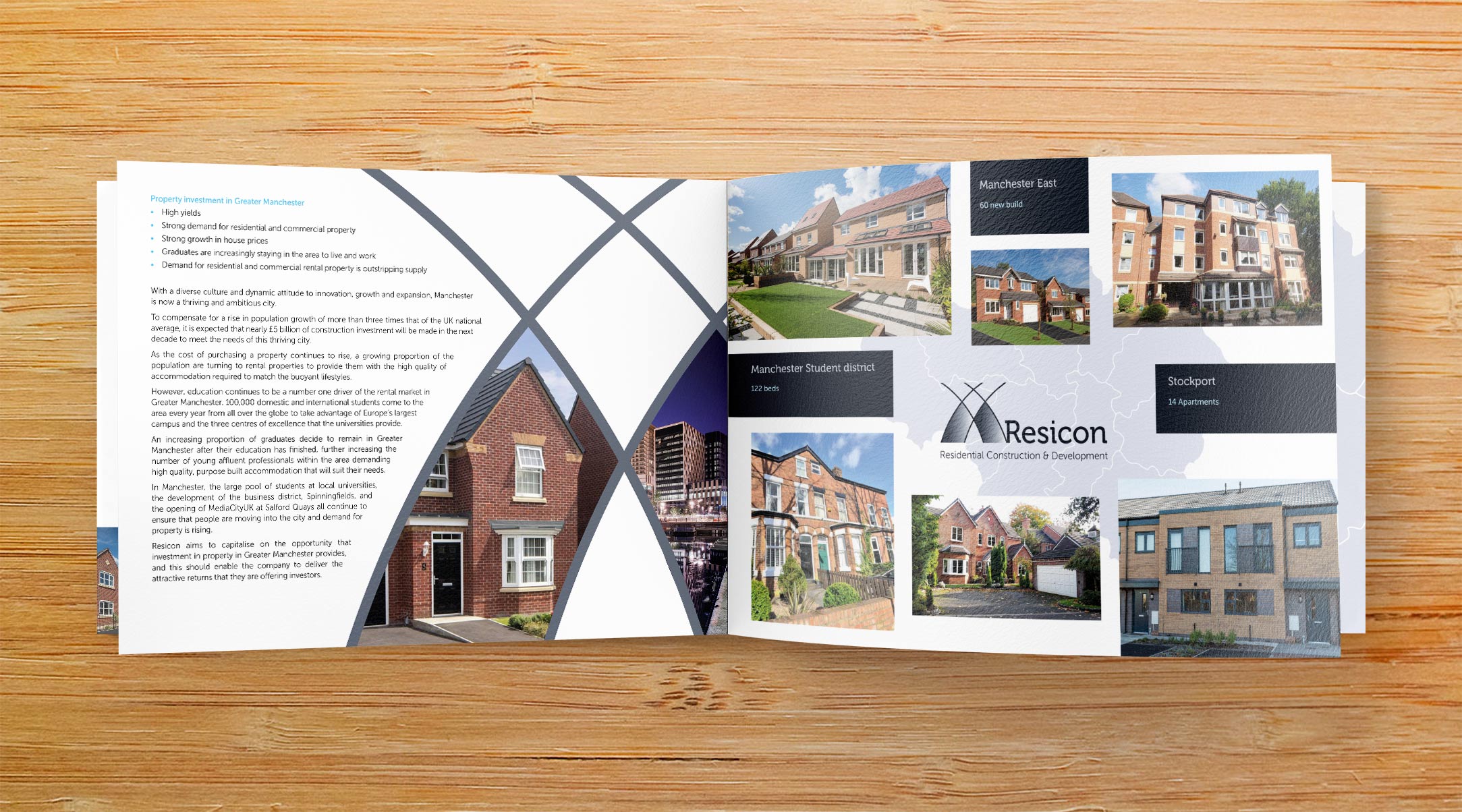Resicon name creation, logo and brochure design