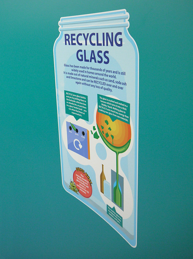 BH_WEDC glass poster Northampton Waste & Energy Discovery Centre exhibition design