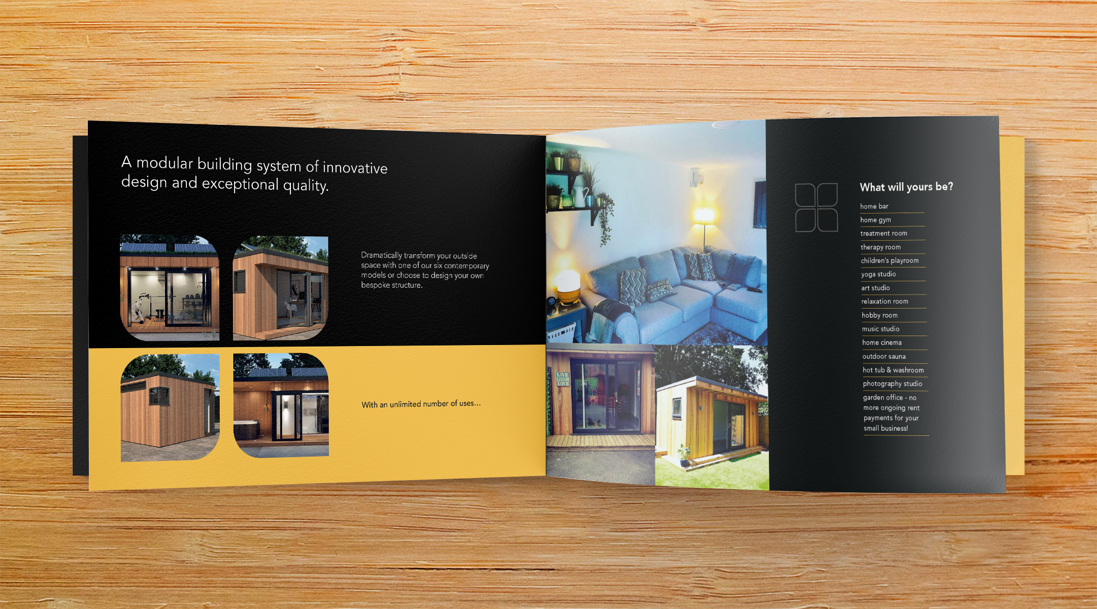 BH_Posh Pods brochure spread 1 Posh Pods brochure design and copywriting