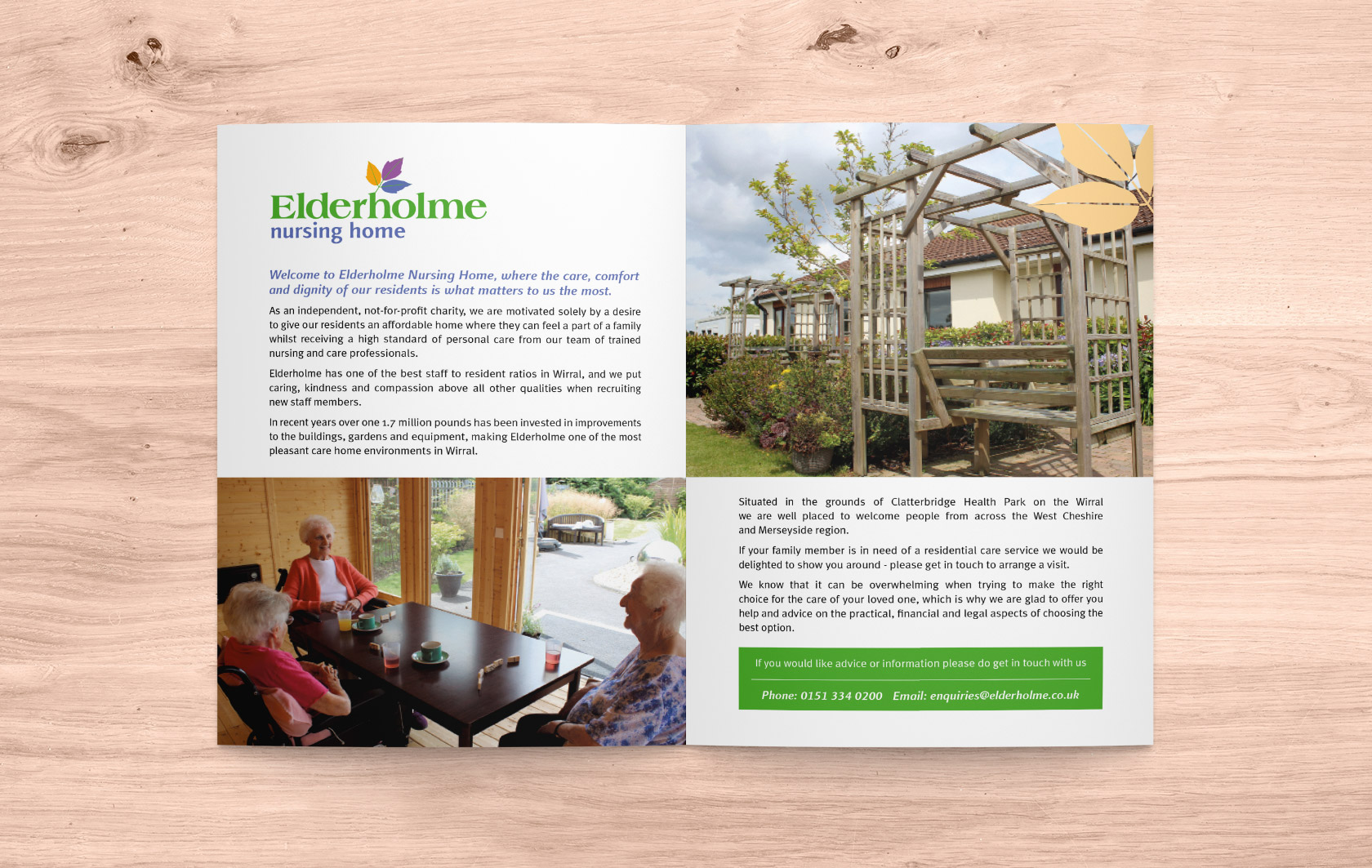 Elderholme Nursing Home brochure spread