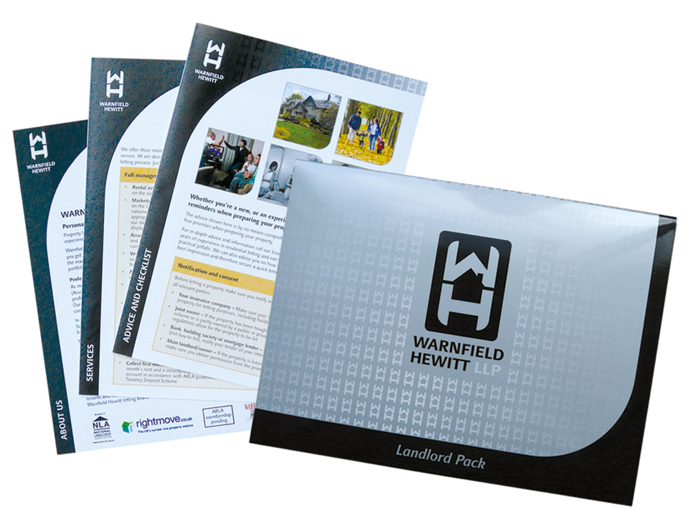 Warnfield Hewitt folder pack design and print